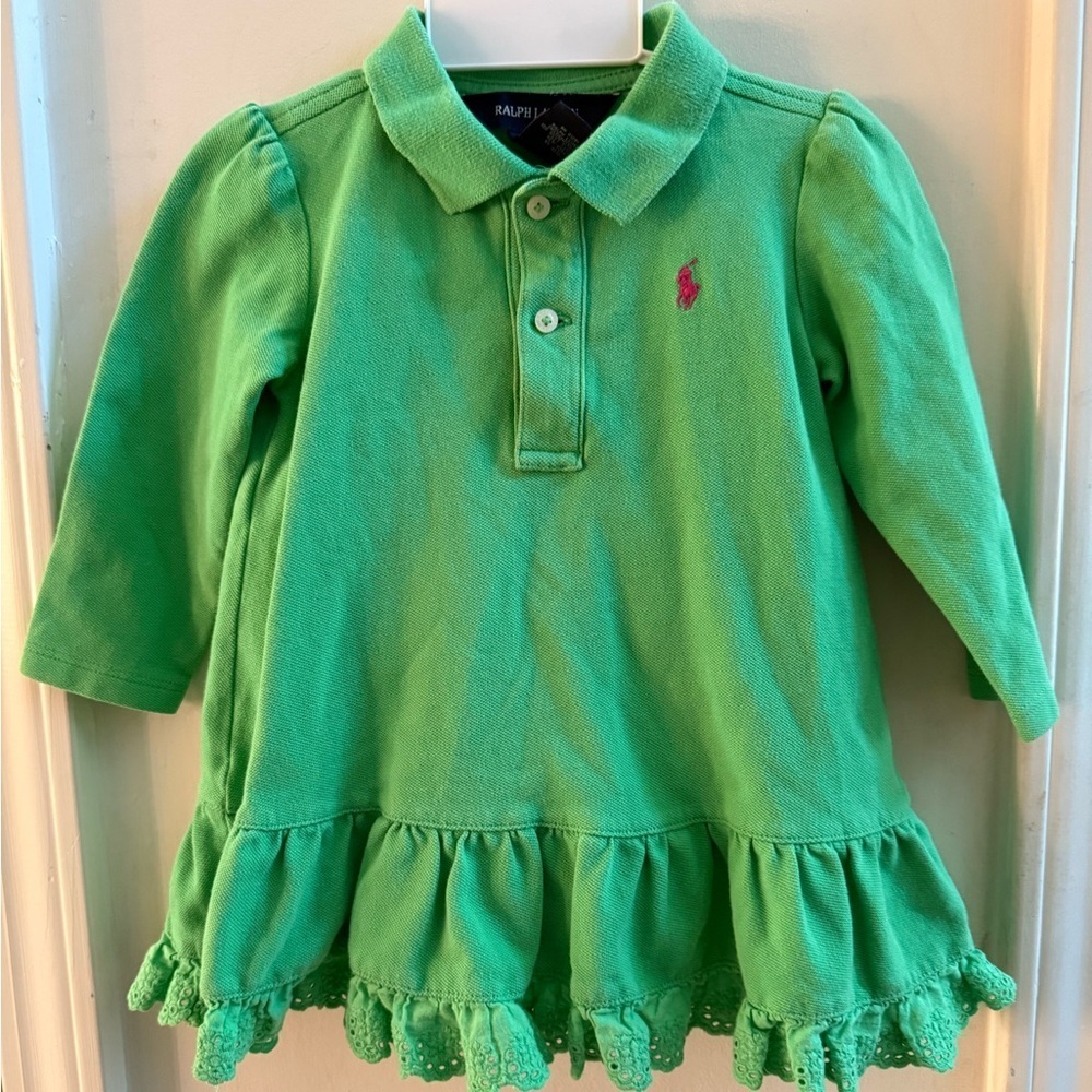 Ralph Lauren Long Sleeve Polo Dress & Diaper Cover